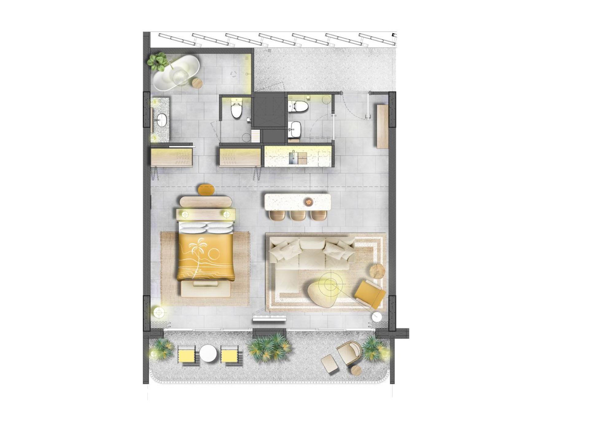 Готель The Standard, Хуахін Номер фото A floor plan of a typical apartment